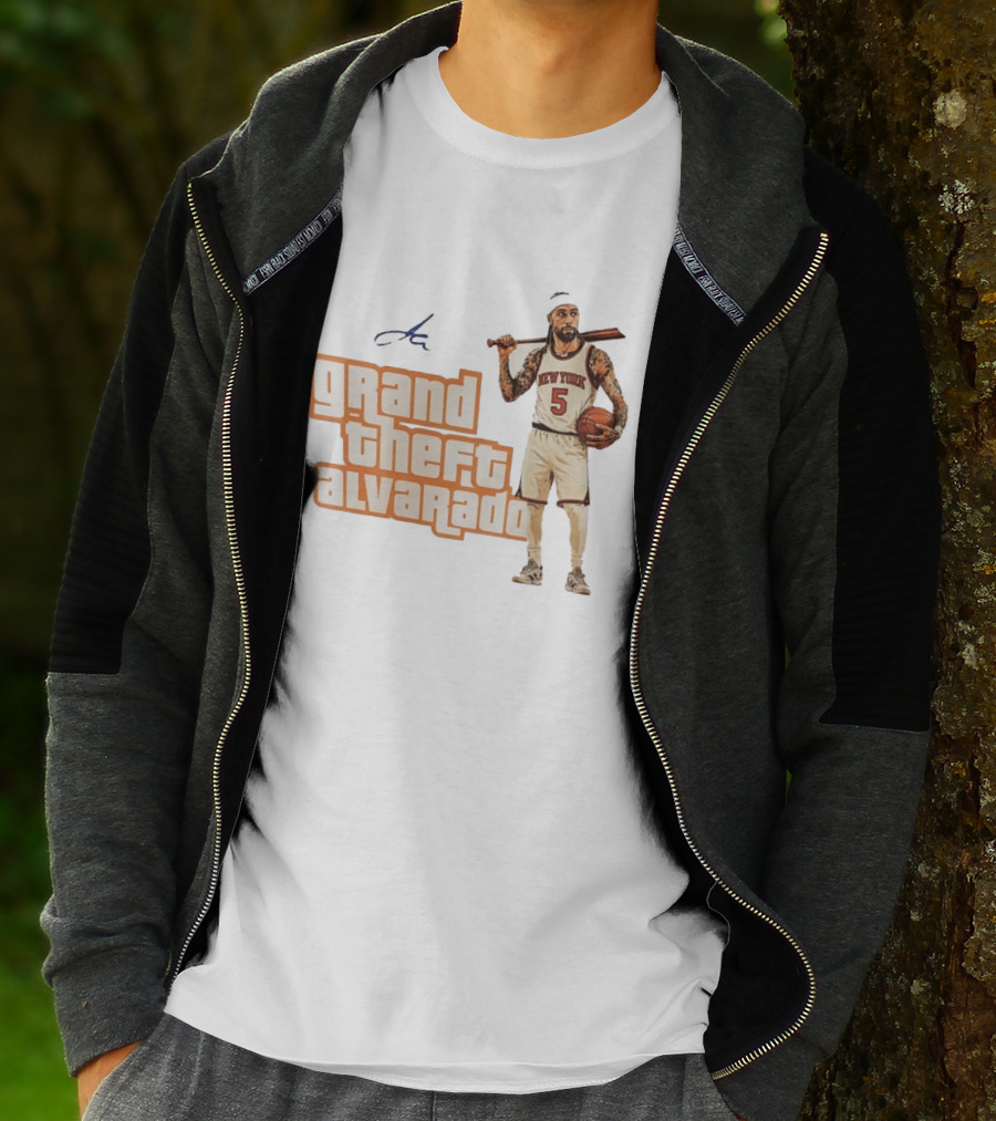 Grand Theft Alvarado New York Knicks Basketball Player T-Shirt