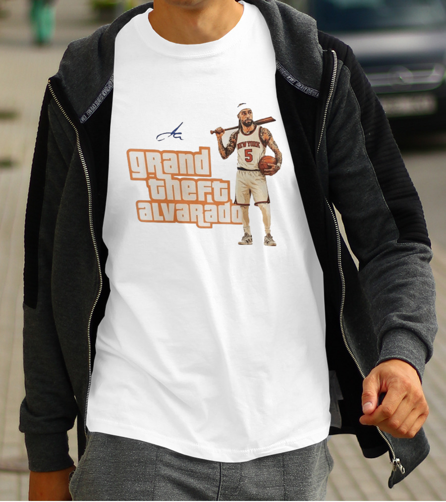 Grand Theft Alvarado New York Knicks Basketball Player T-Shirt