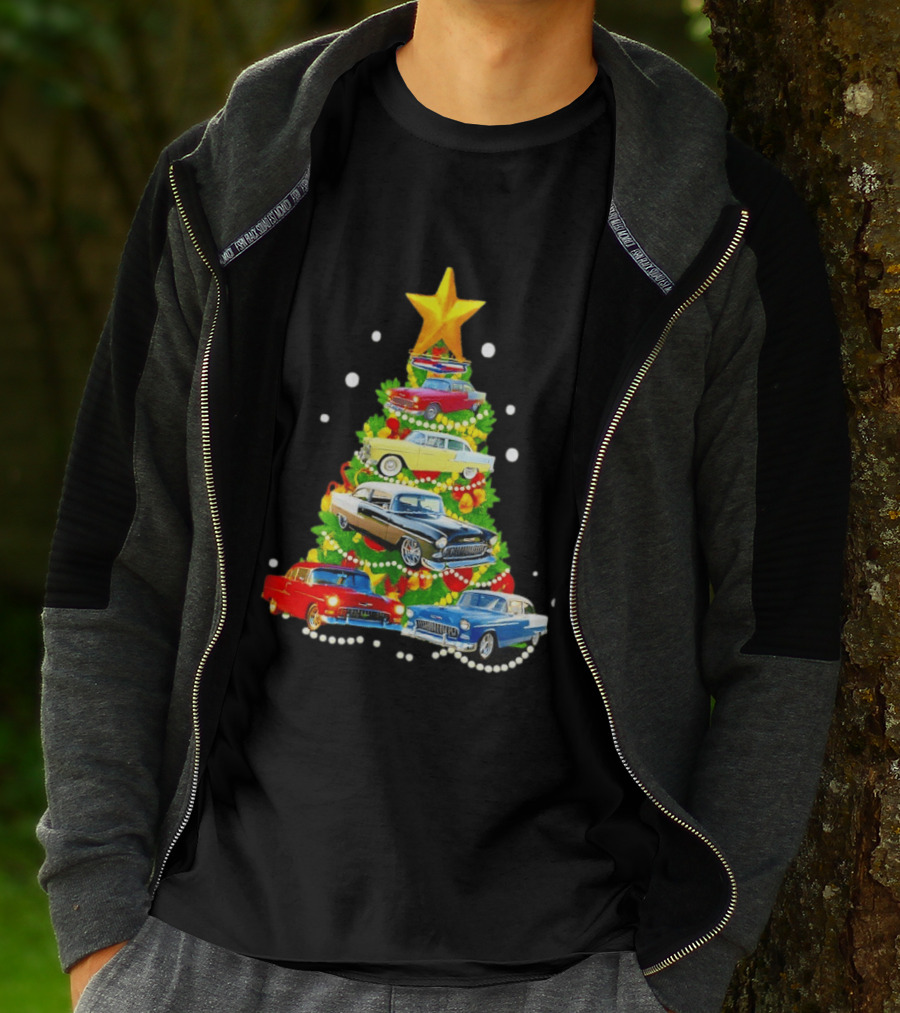 1955 Chevy Christmas Tree Holiday Vintage Car Enthusiasts T-Shirt