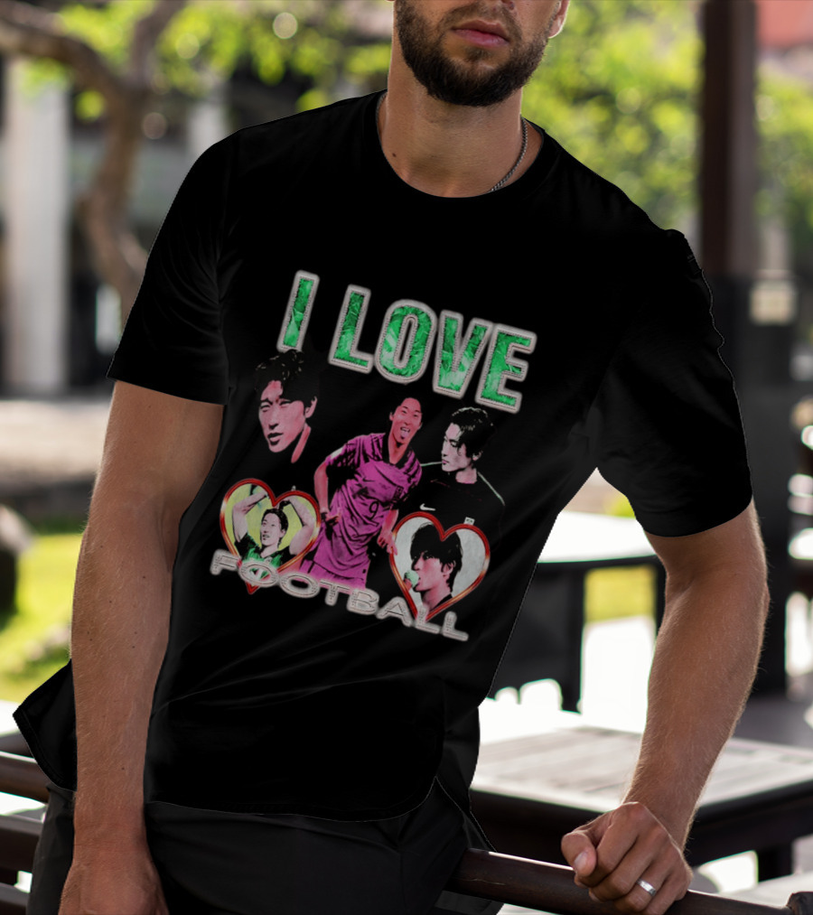 I Love Football Cho Gue Sung South Korea National Team Soccer Fan Collage T-Shirt