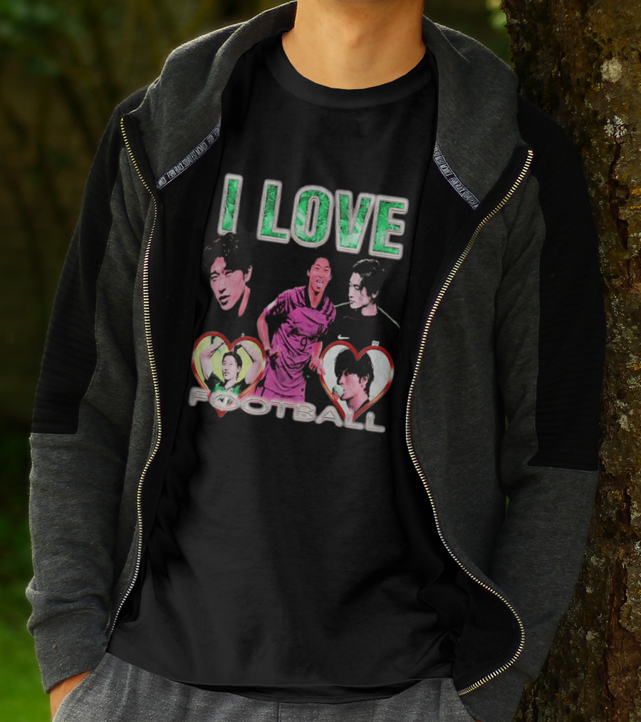 I Love Football Cho Gue Sung South Korea National Team Soccer Fan Collage T-Shirt