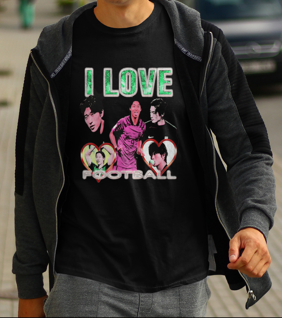 I Love Football Cho Gue Sung South Korea National Team Soccer Fan Collage T-Shirt