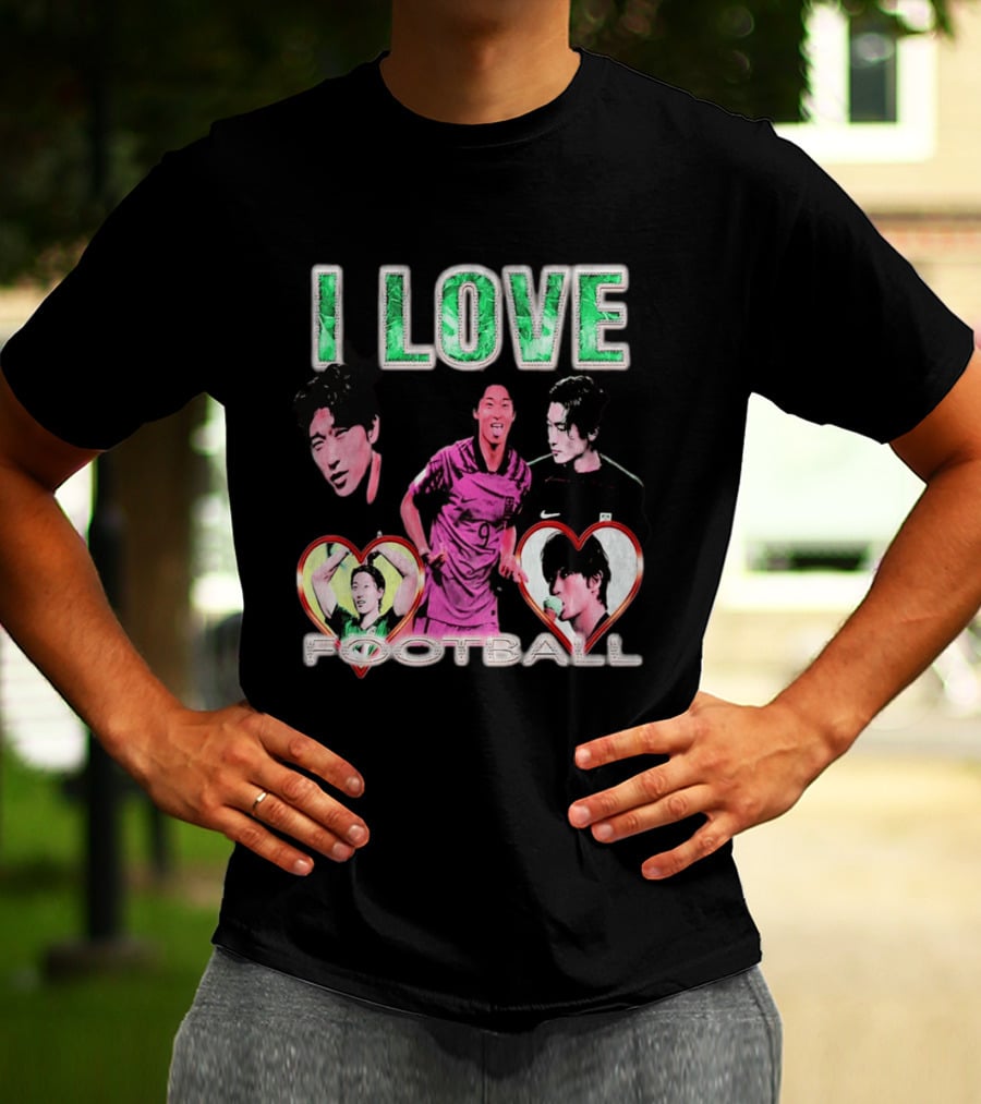 I Love Football Cho Gue Sung South Korea National Team Soccer Fan Collage T-Shirt
