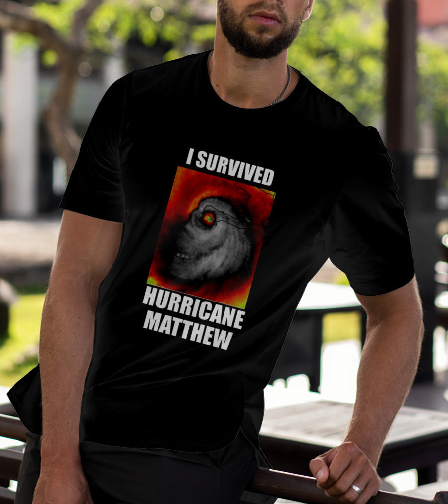 I Survived Hurricane Matthew Weather Satellite T-Shirt