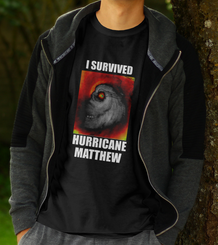 I Survived Hurricane Matthew Weather Satellite T-Shirt
