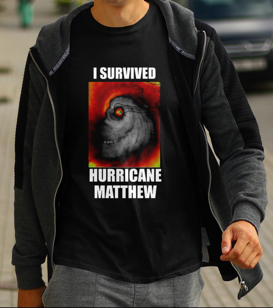 I Survived Hurricane Matthew Weather Satellite T-Shirt