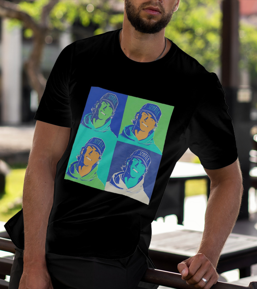 Bryan Woo Seattle Mariners Pop Art MLB Baseball T-Shirt