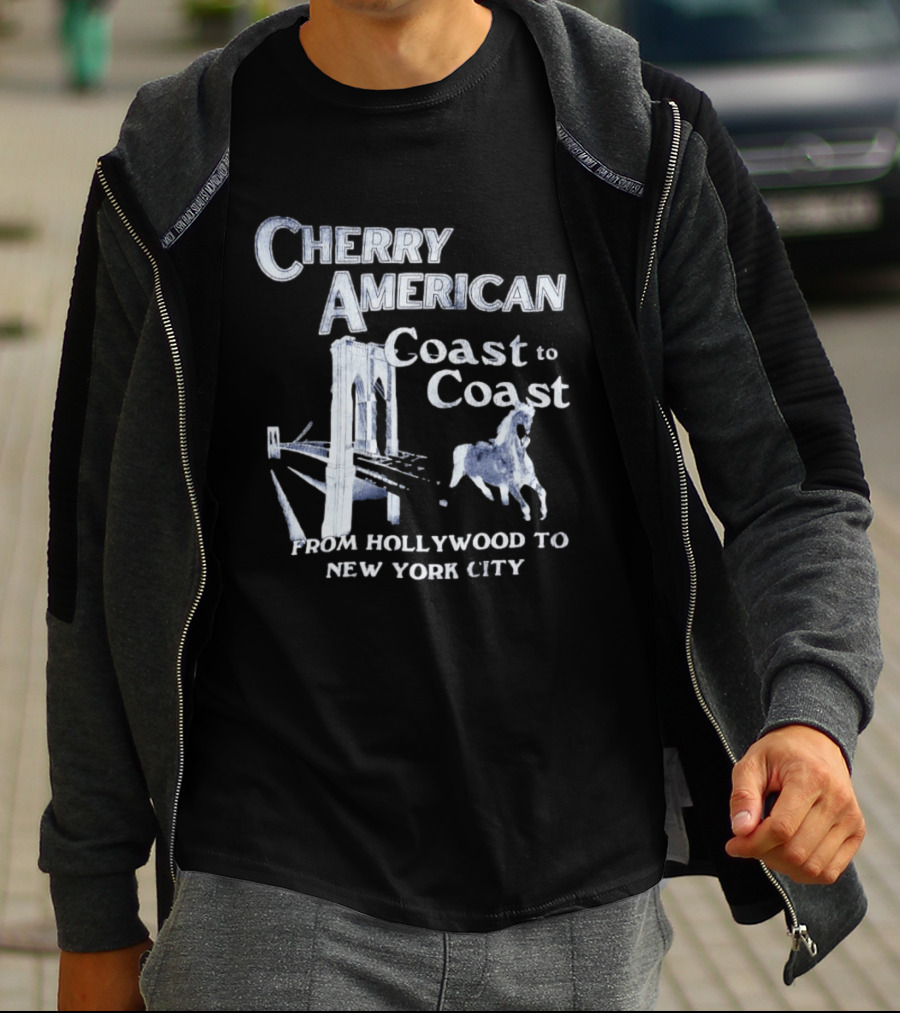 Cherry American Coast To Coast Hollywood New York City T-Shirt