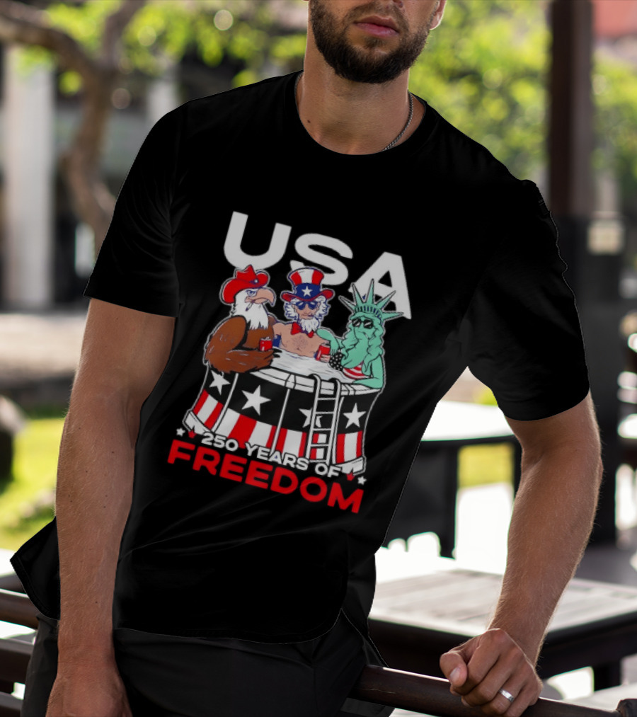 USA Eagle Uncle Sam Statue Of Liberty 250 Years Of Freedom T-Shirt