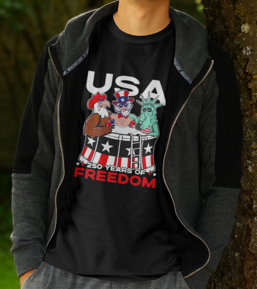 USA Eagle Uncle Sam Statue Of Liberty 250 Years Of Freedom T-Shirt