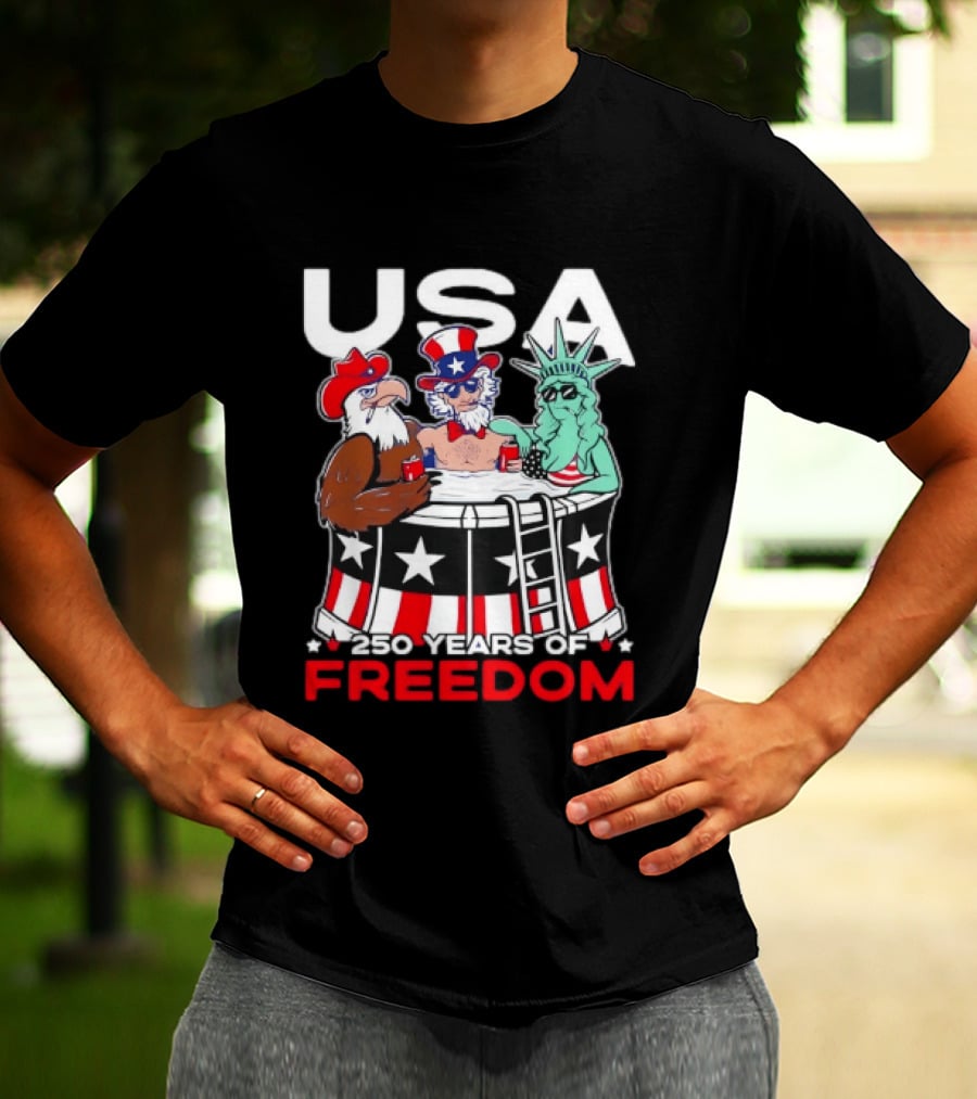 USA Eagle Uncle Sam Statue Of Liberty 250 Years Of Freedom T-Shirt