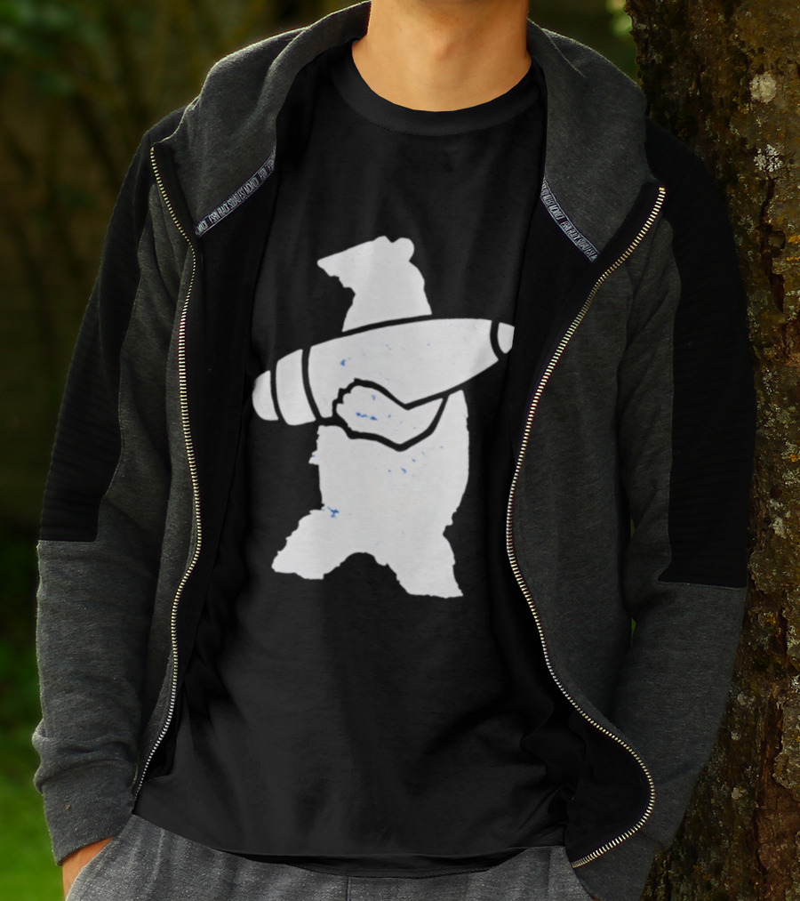 Bear Holding Artillery Shell Military Corporal T-Shirt