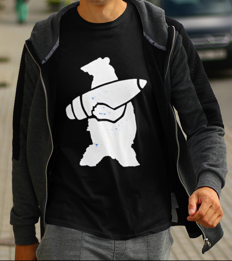 Bear Holding Artillery Shell Military Corporal T-Shirt