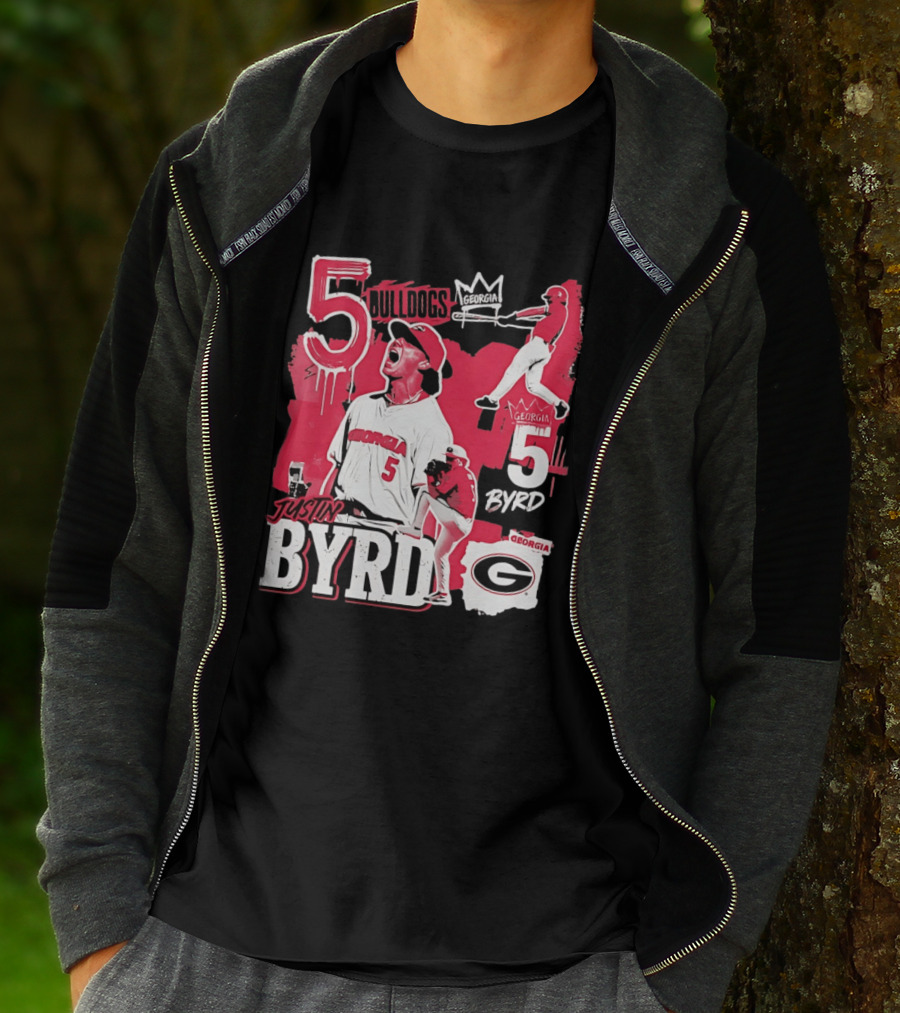 Georgia Bulldogs Justin Byrd 5 Baseball Champion Fan Gear T-Shirt
