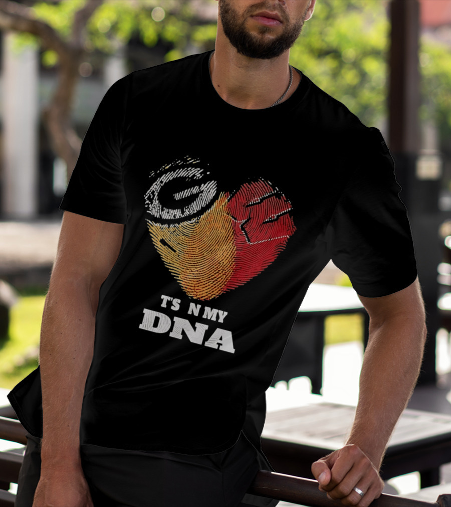 Green Bay Packers Wisconsin Badgers Heart It's In My DNA T-Shirt