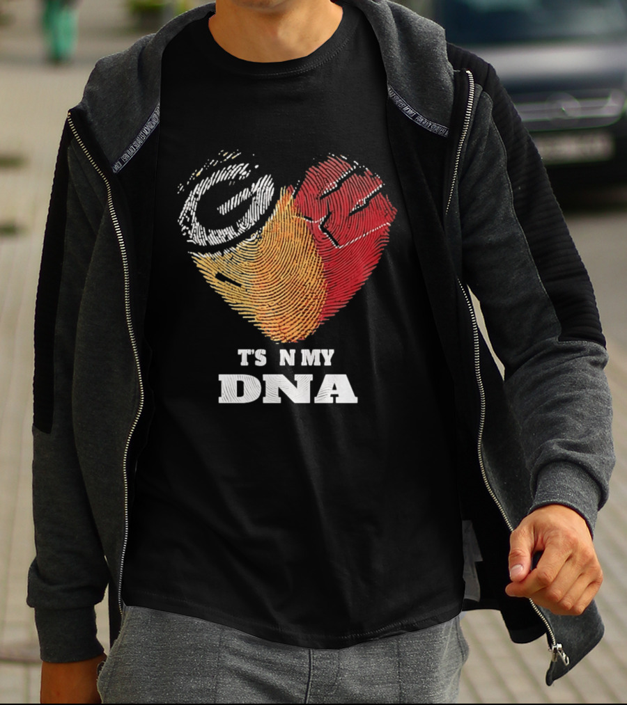 Green Bay Packers Wisconsin Badgers Heart It's In My DNA T-Shirt