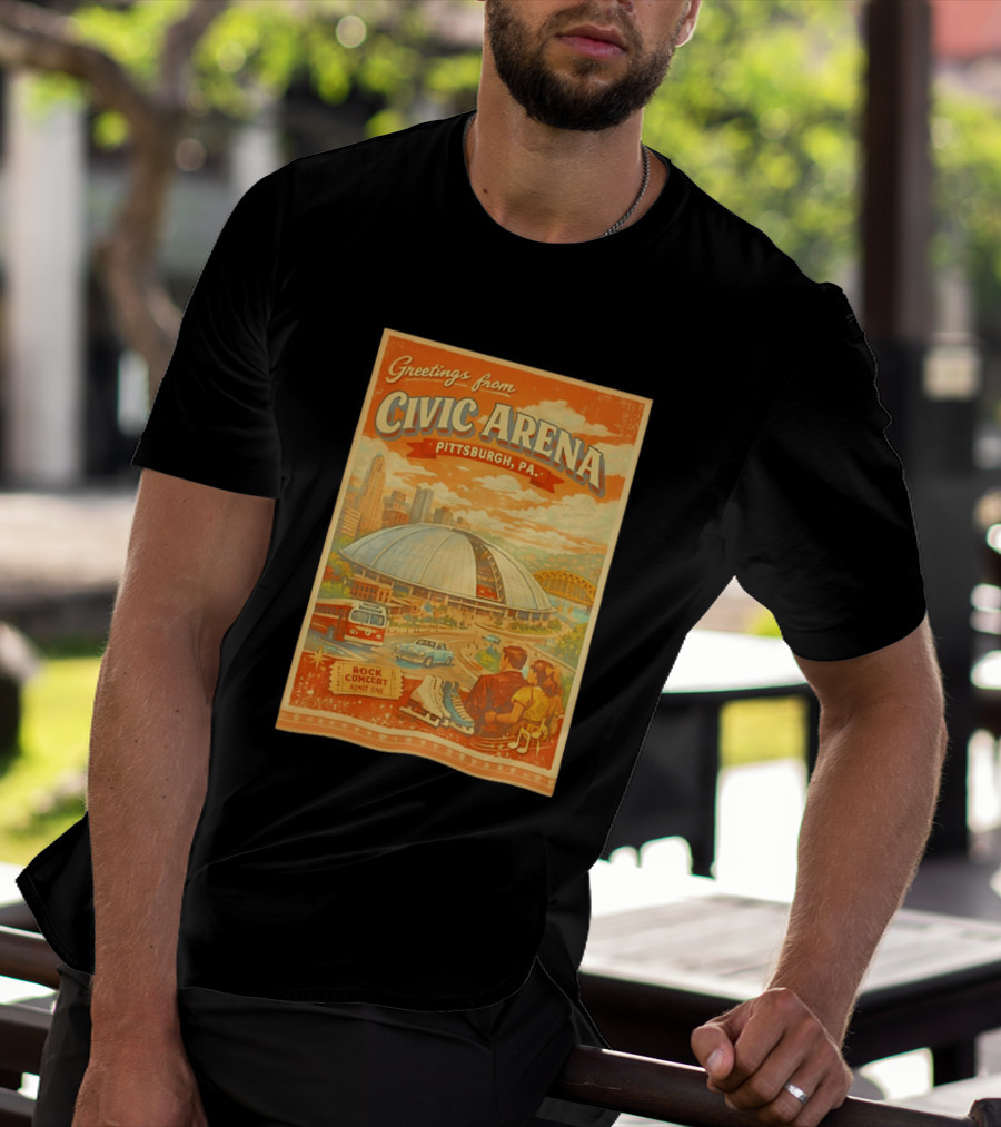 Greetings From Civic Arena Pittsburgh PA Rock Concert Admit One T-Shirt