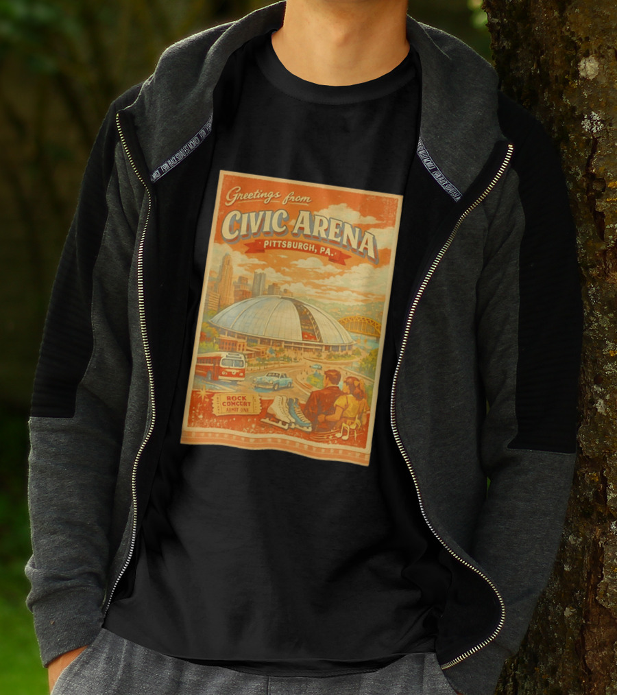 Greetings From Civic Arena Pittsburgh PA Rock Concert Admit One T-Shirt