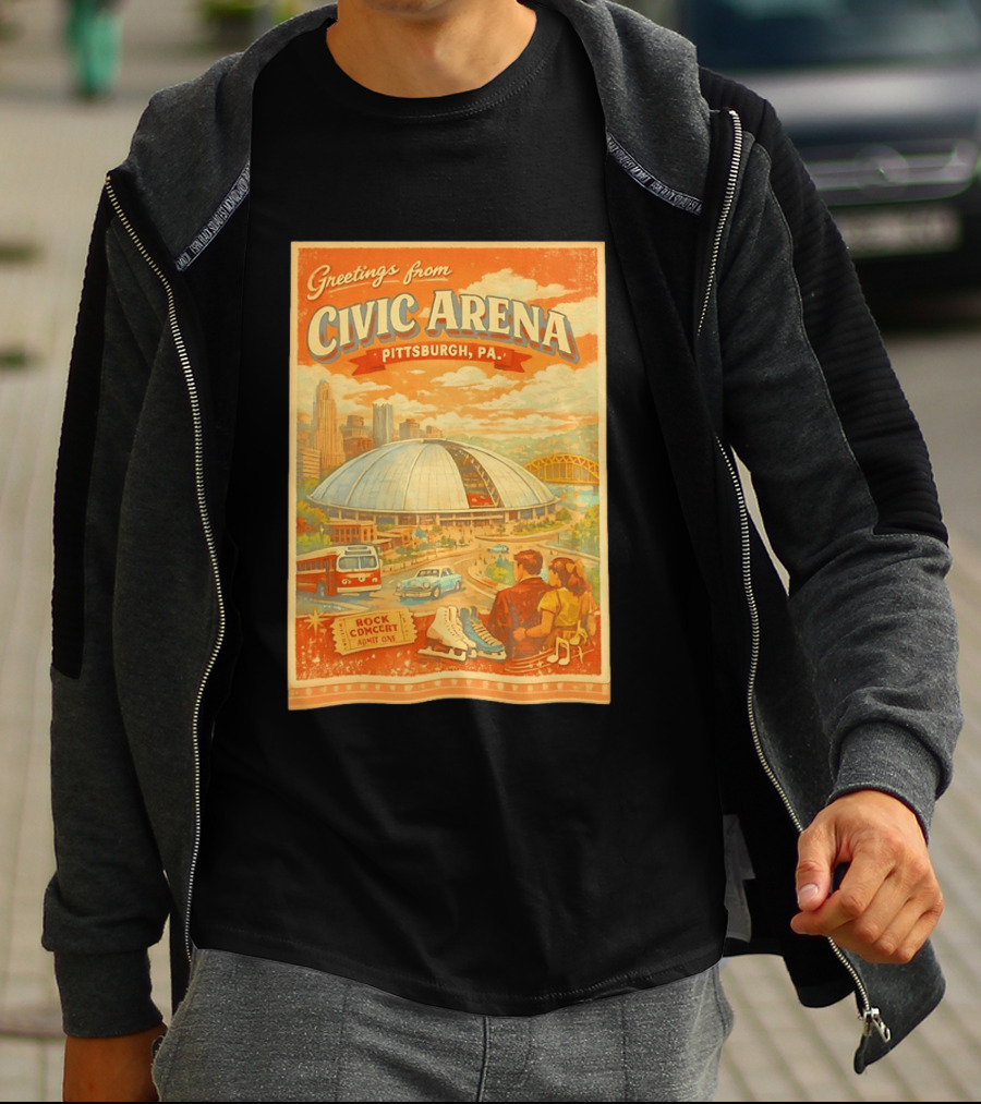 Greetings From Civic Arena Pittsburgh PA Rock Concert Admit One T-Shirt