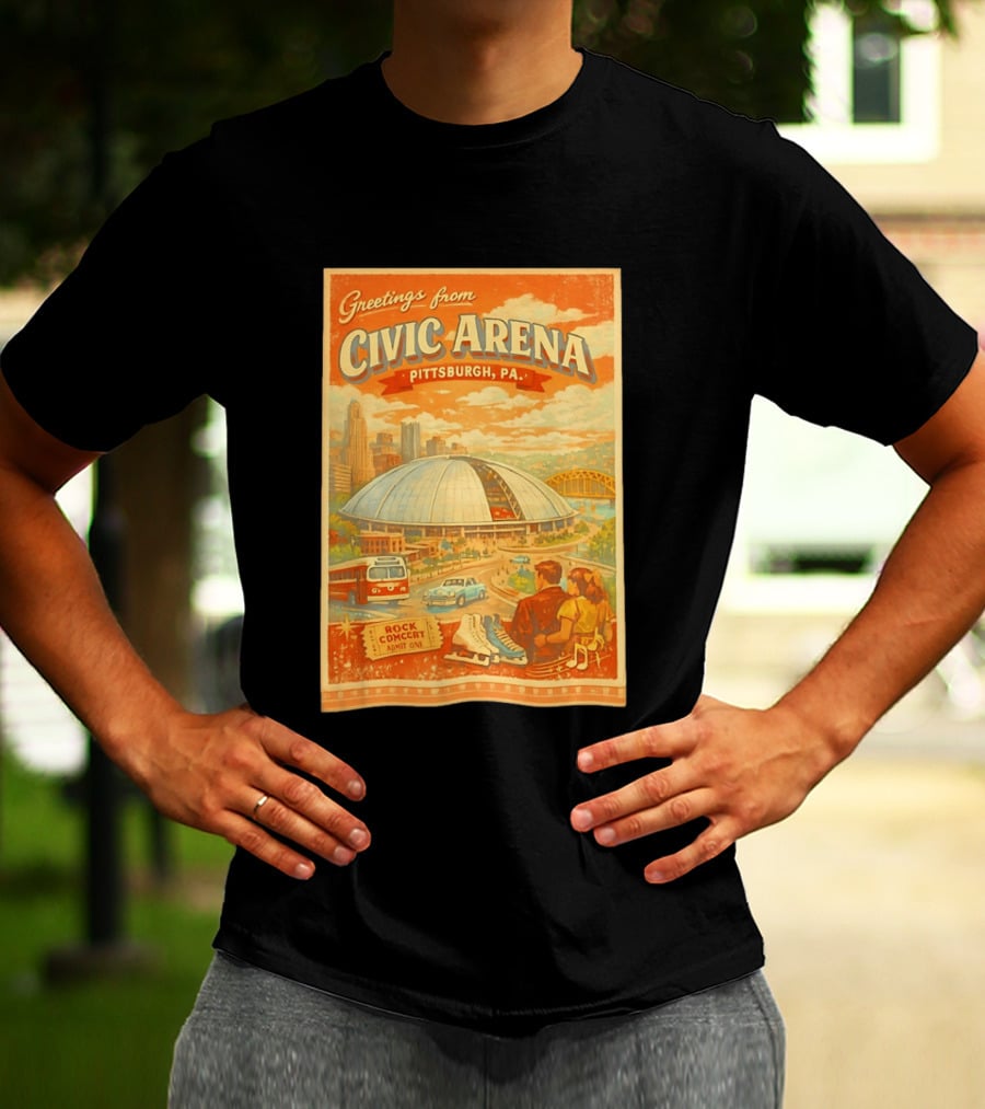 Greetings From Civic Arena Pittsburgh PA Rock Concert Admit One T-Shirt