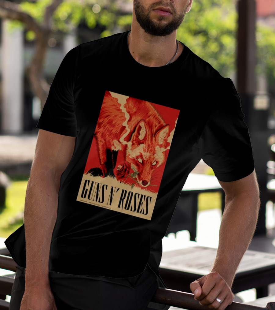 Guns N' Roses Fox With Rose Download Festival June 13 2026 Donington Park Castle Donington Leicestershire T-Shirt