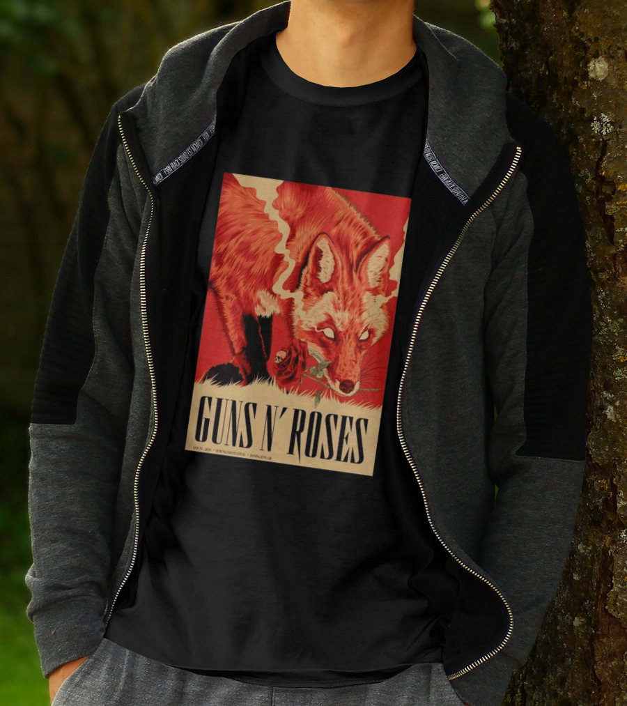 Guns N' Roses Fox With Rose Download Festival June 13 2026 Donington Park Castle Donington Leicestershire T-Shirt