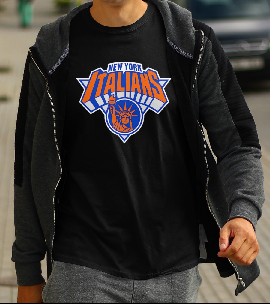 New York Italians Statue Of Liberty Knicks Basketball T-Shirt