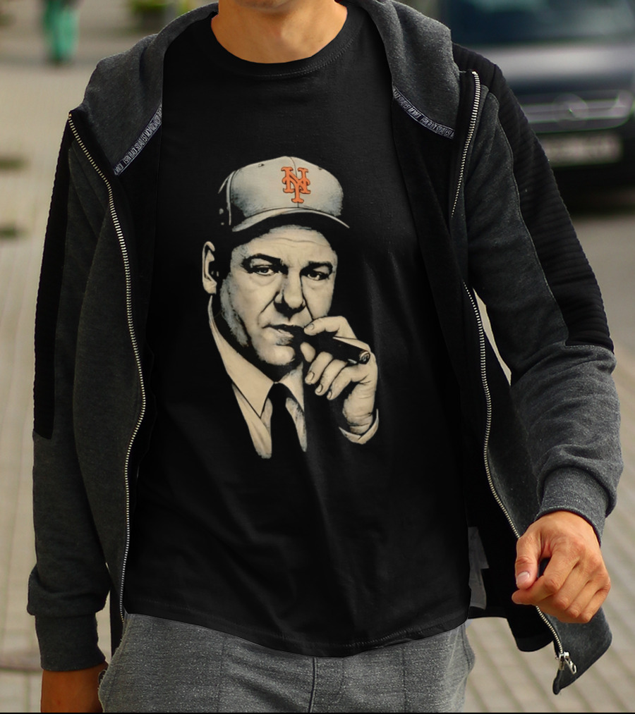 Tony Soprano New York Mets Cap Smoking Cigar T-Shirt