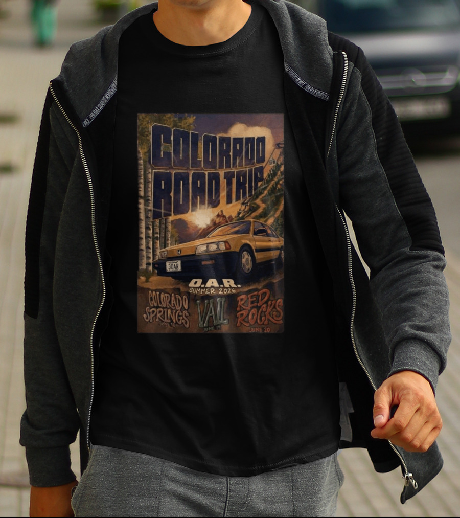 Colorado Road Trip O.A.R Summer 2026 Tour Colorado Springs Vail Red Rocks June 19 20 T-Shirt