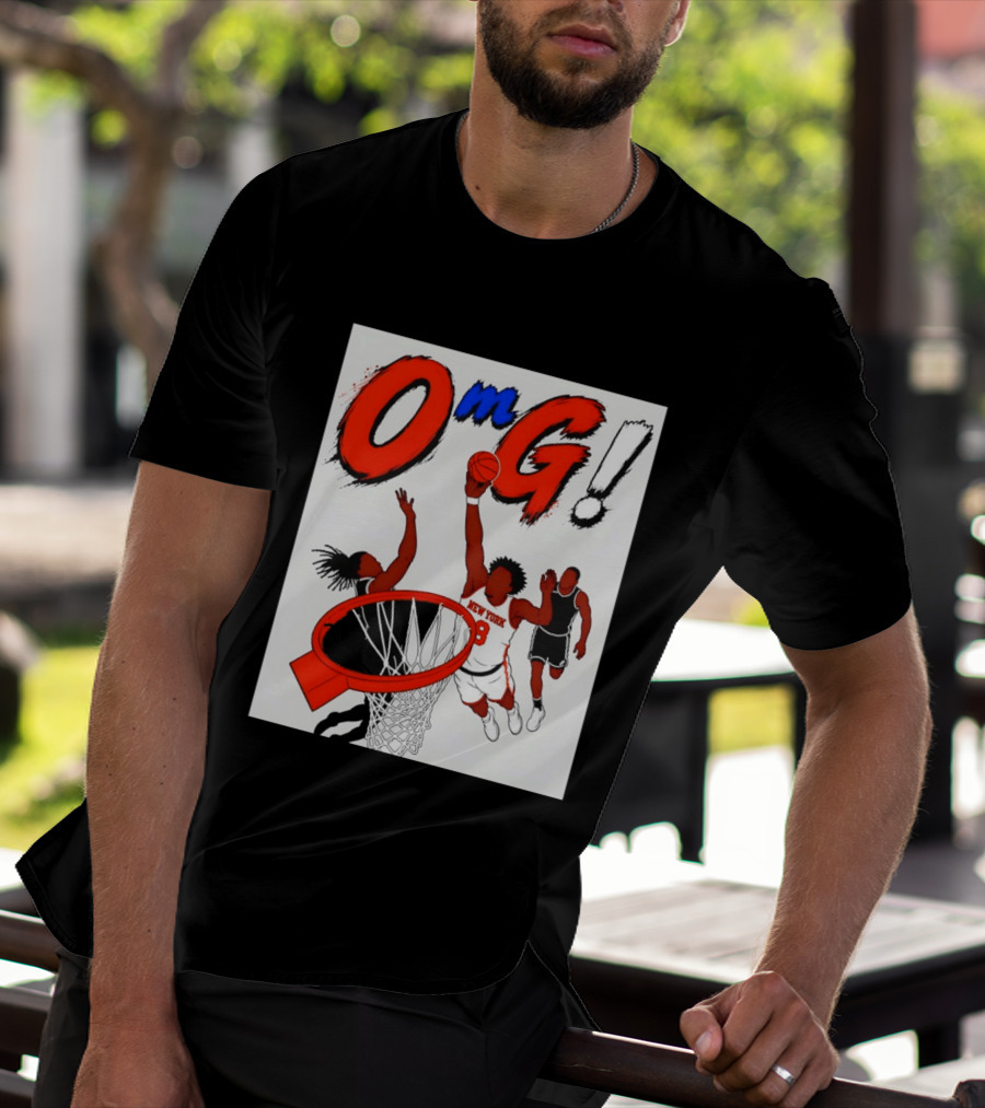 OMG OG Anunoby New York Knicks Dunking NBA 2026 Cartoon T-Shirt