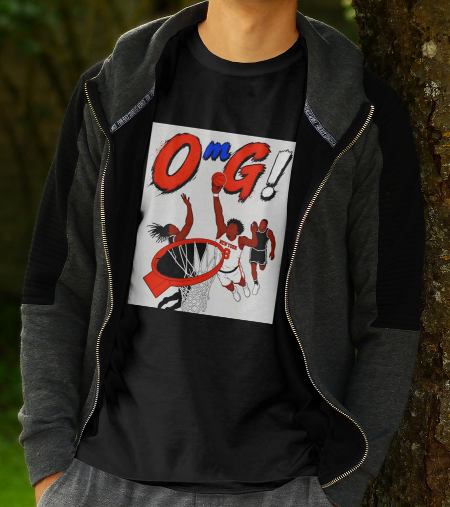 OMG OG Anunoby New York Knicks Dunking NBA 2026 Cartoon T-Shirt