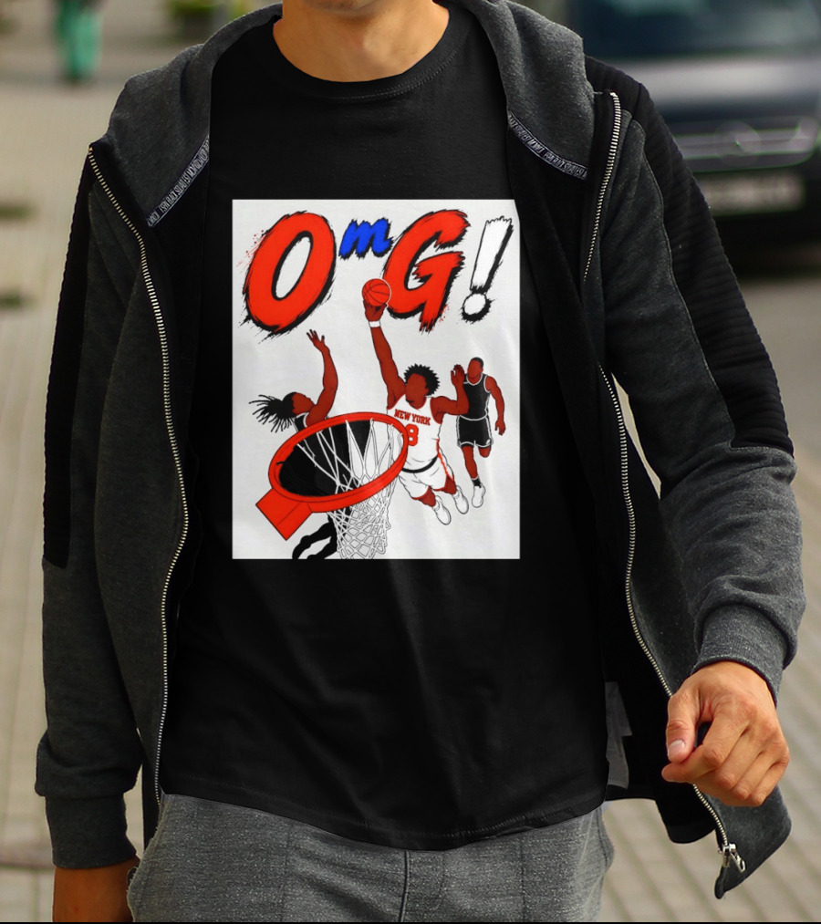 OMG OG Anunoby New York Knicks Dunking NBA 2026 Cartoon T-Shirt