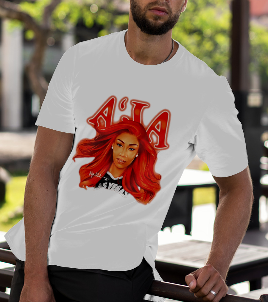 A'ja Wilson Aces Las Vegas Playa Society T-Shirt