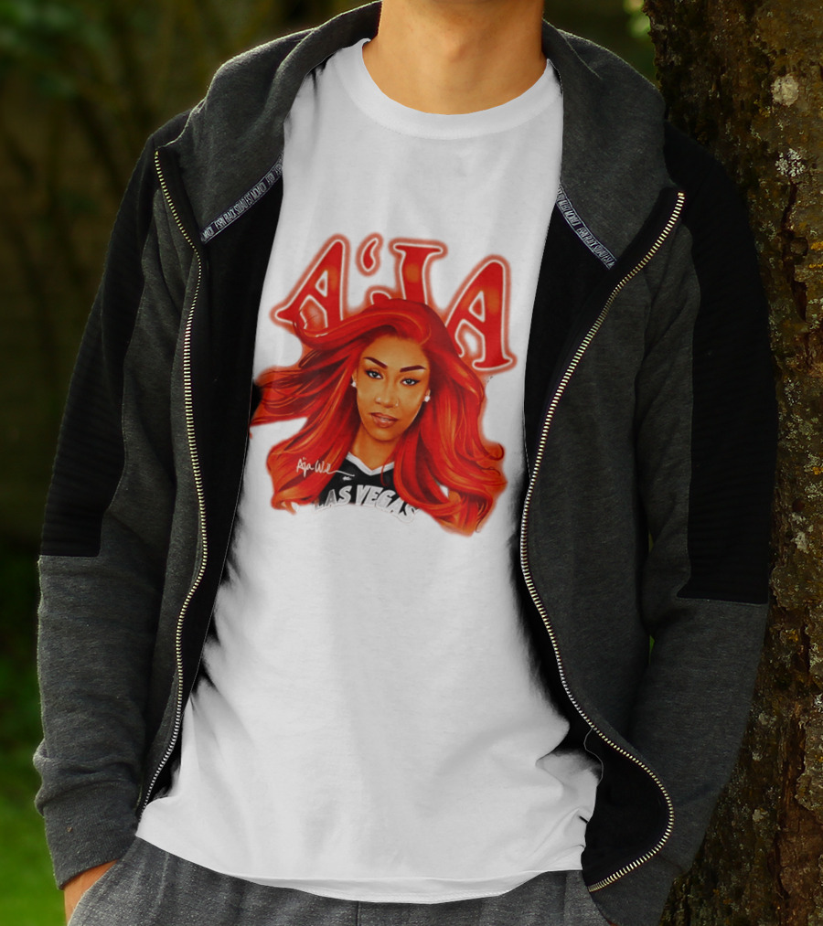 A'ja Wilson Aces Las Vegas Playa Society T-Shirt