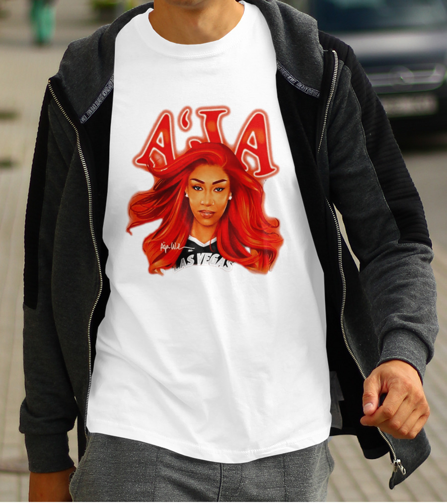 A'ja Wilson Aces Las Vegas Playa Society T-Shirt
