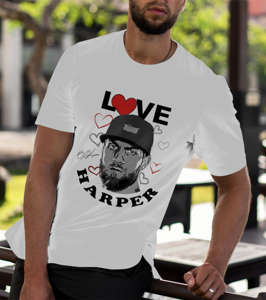 Love Bryce Harper Philadelphia Phillies Baseball Heart T-Shirt