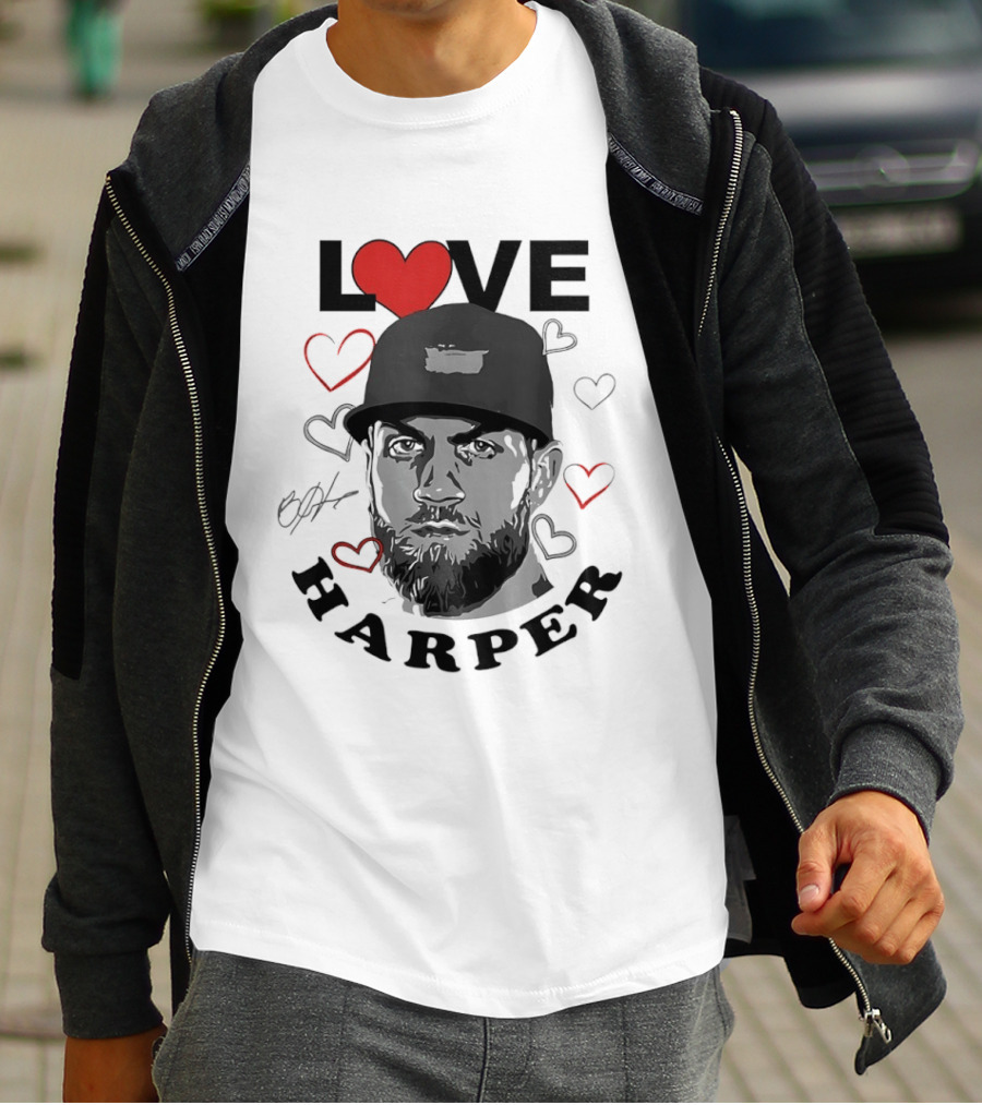 Love Bryce Harper Philadelphia Phillies Baseball Heart T-Shirt