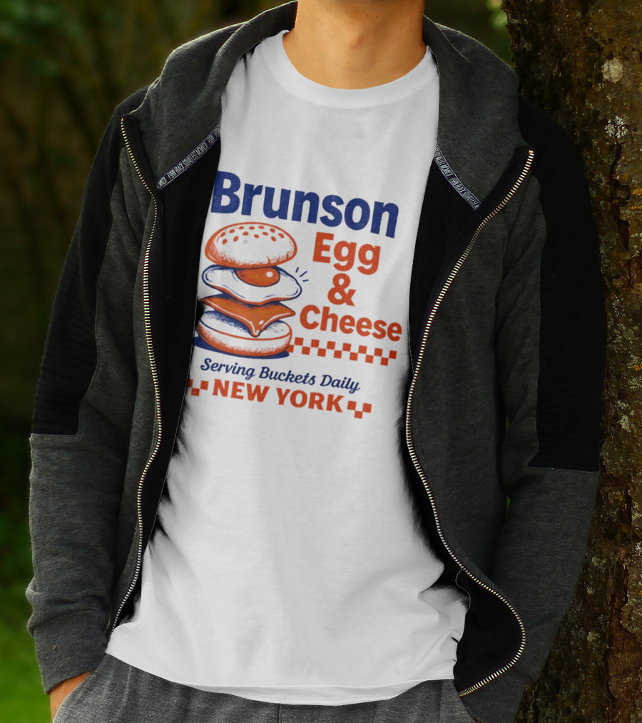 Brunson Egg & Cheese Serving Buckets Daily New York Knicks NBA T-Shirt