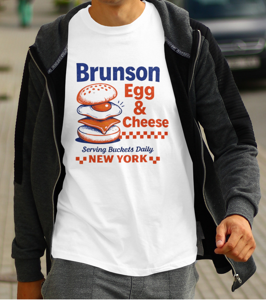 Brunson Egg & Cheese Serving Buckets Daily New York Knicks NBA T-Shirt