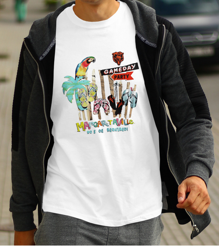 Chicago Bears Margaritaville Gameday Party No Shoes Required T-Shirt