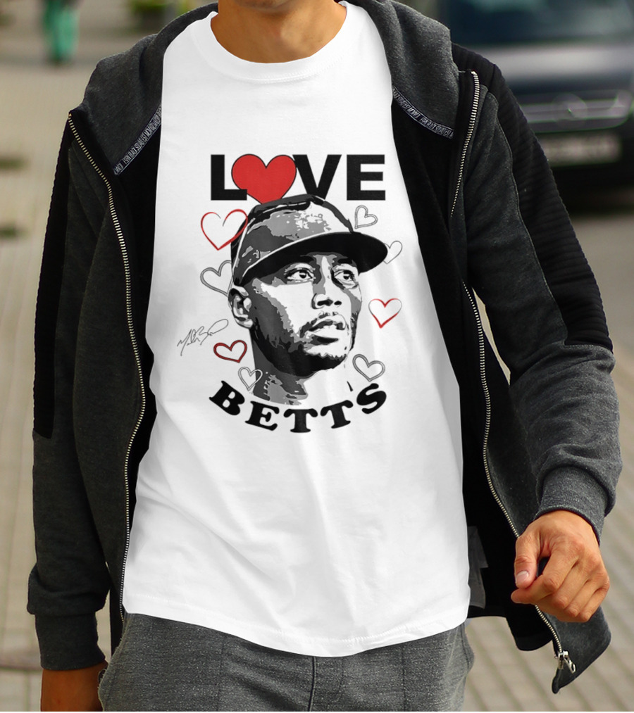 Love Betts Heart Baseball Los Angeles Dodgers Mookie T-Shirt