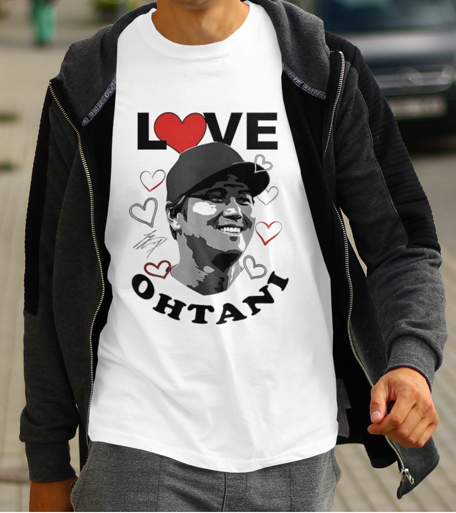 Love Shohei Ohtani Baseball Heart Los Angeles T-Shirt