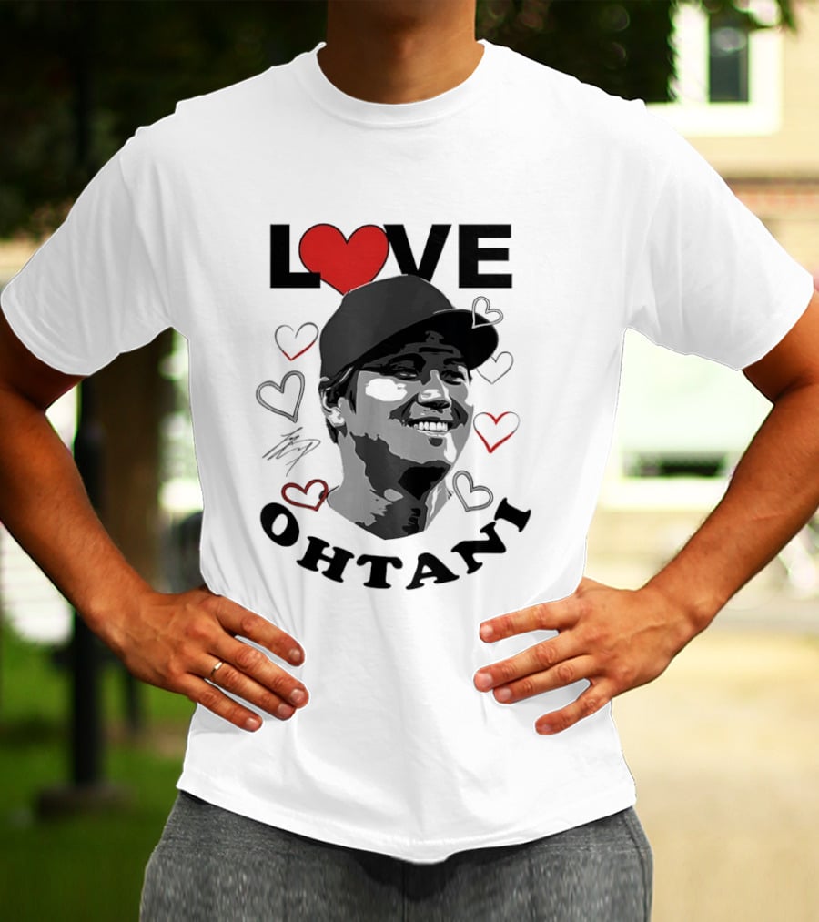 Love Shohei Ohtani Baseball Heart Los Angeles T-Shirt