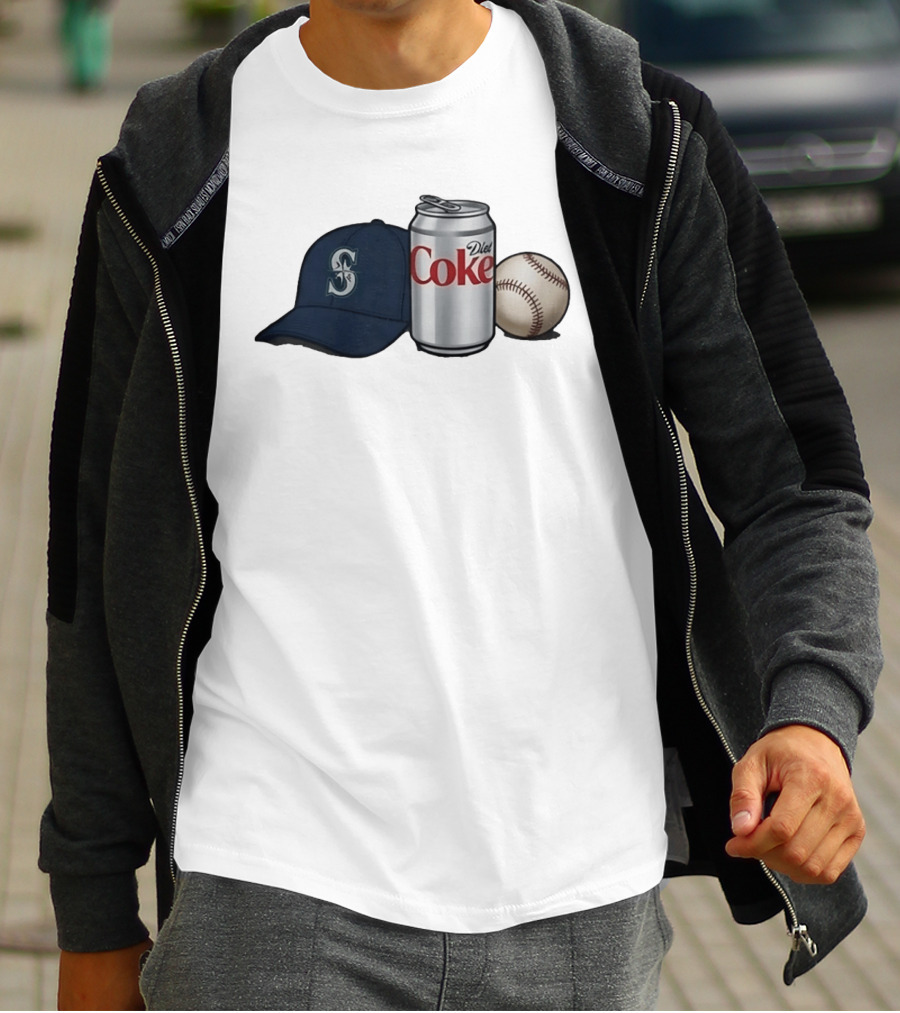 Mariners Diet Coke Baseball Cap And Ball T-Shirt
