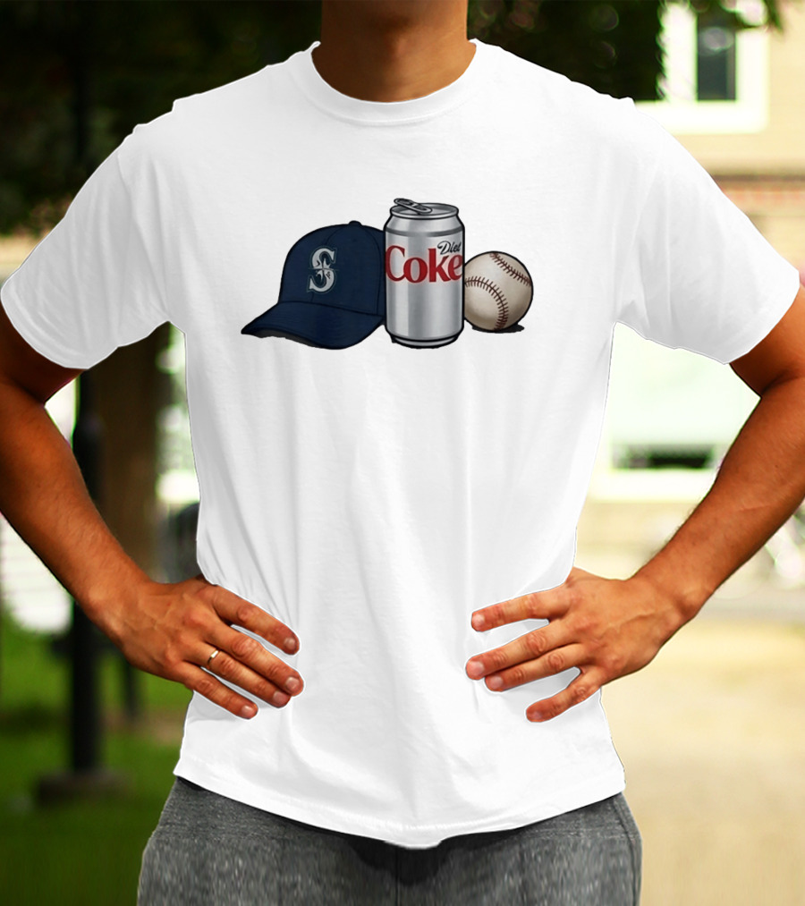 Mariners Diet Coke Baseball Cap And Ball T-Shirt