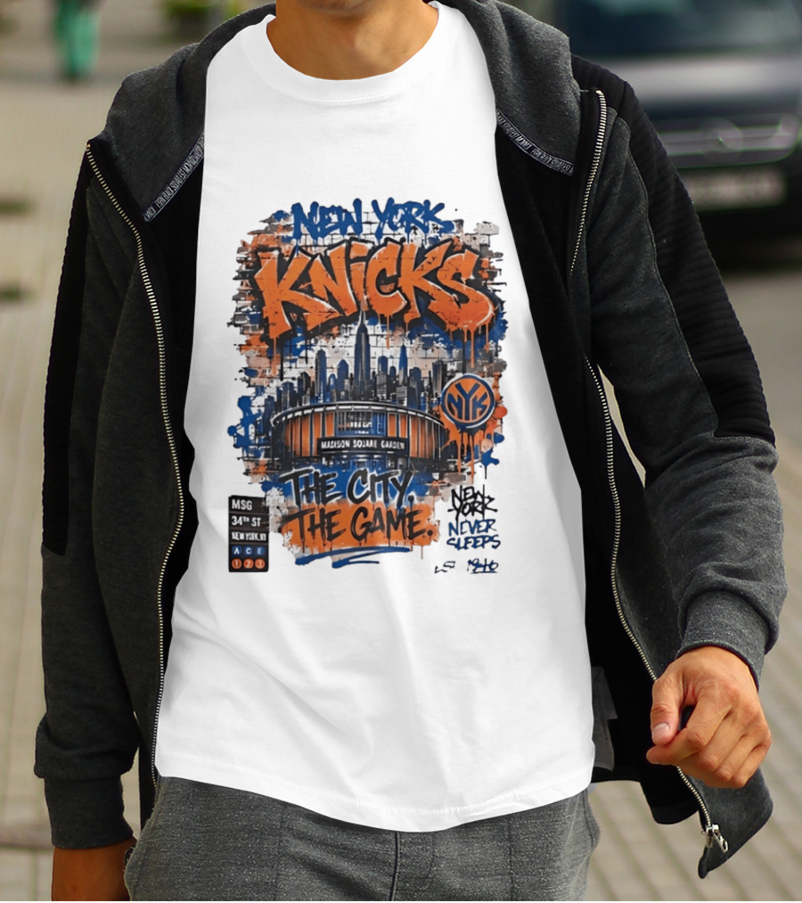 New York Knicks MSG Madison Square Garden 34th Street Graffiti T-Shirt