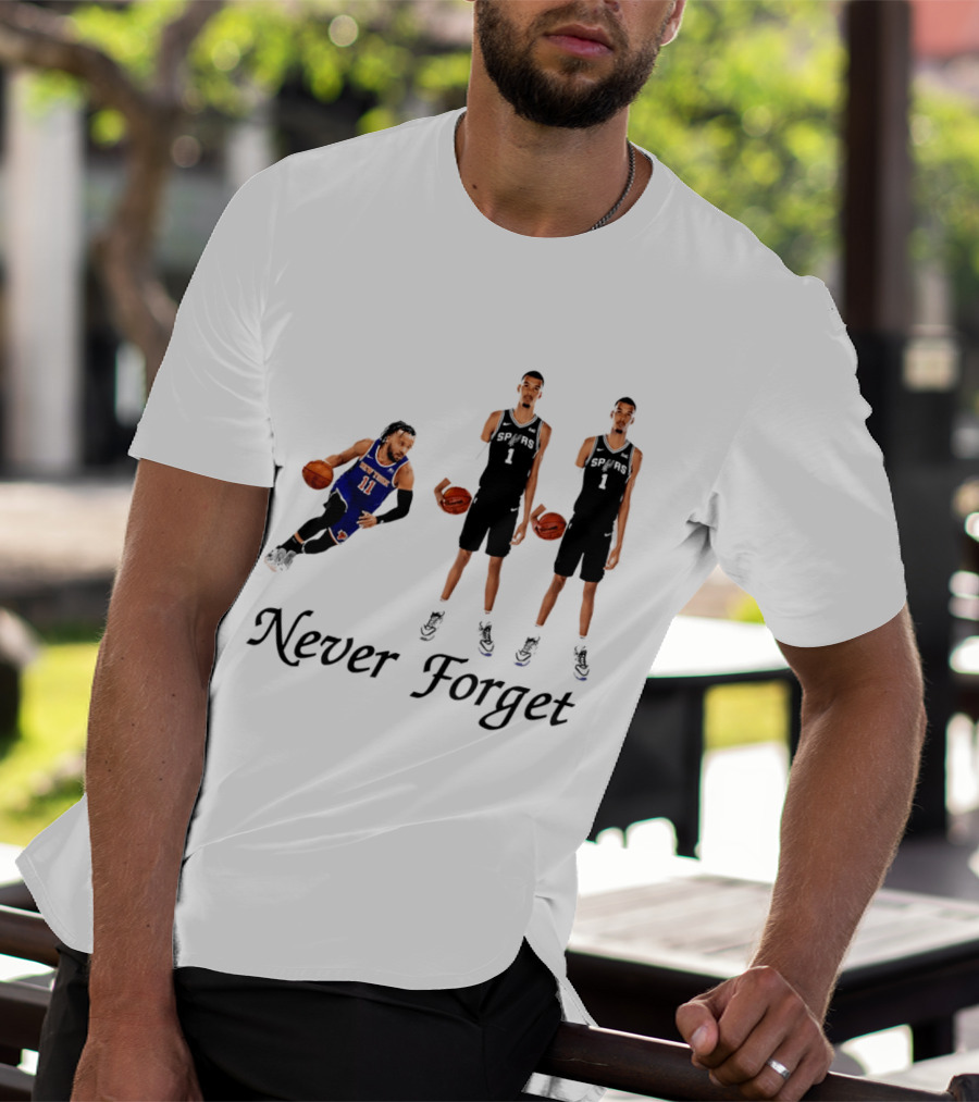 Jalen Brunson 11 Victor Wembanyama 1 Never Forget T-Shirt