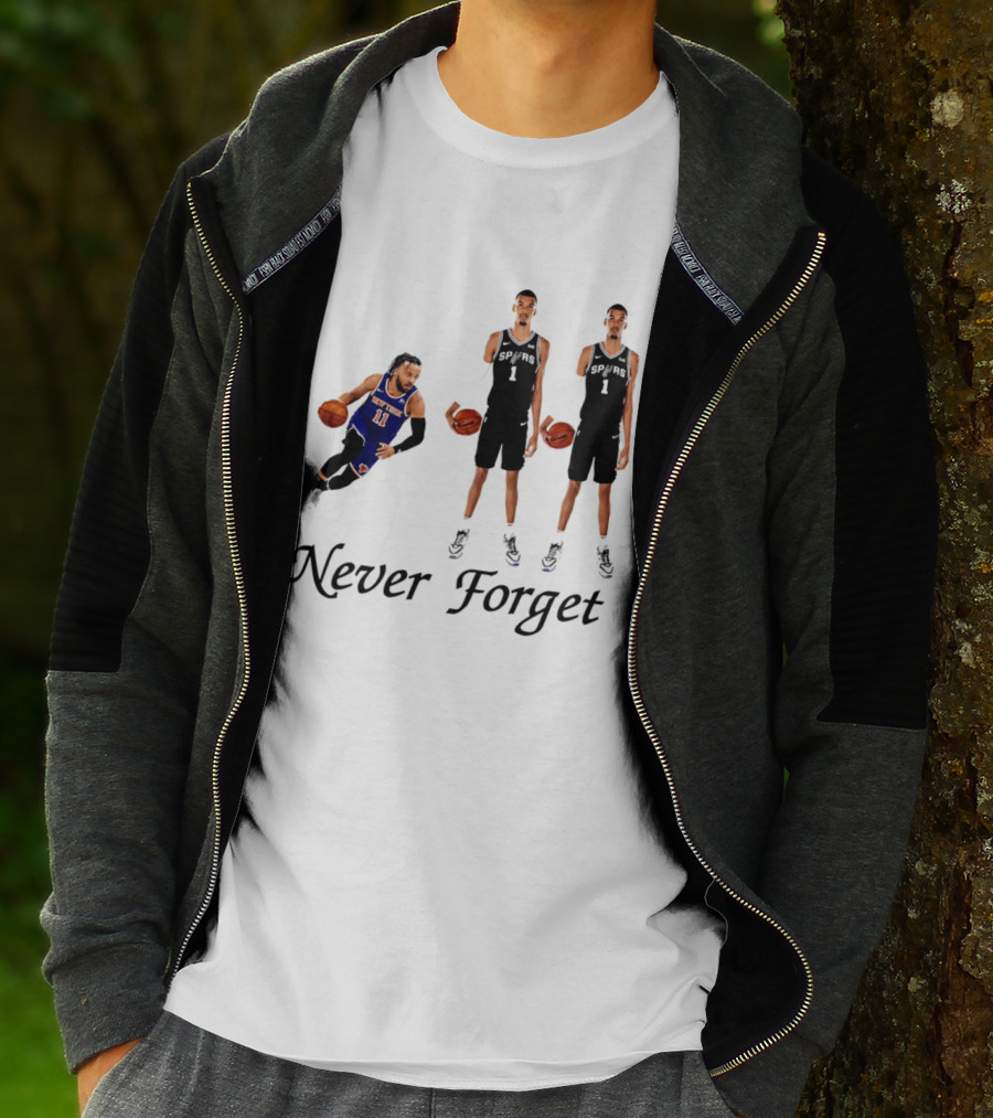 Jalen Brunson 11 Victor Wembanyama 1 Never Forget T-Shirt