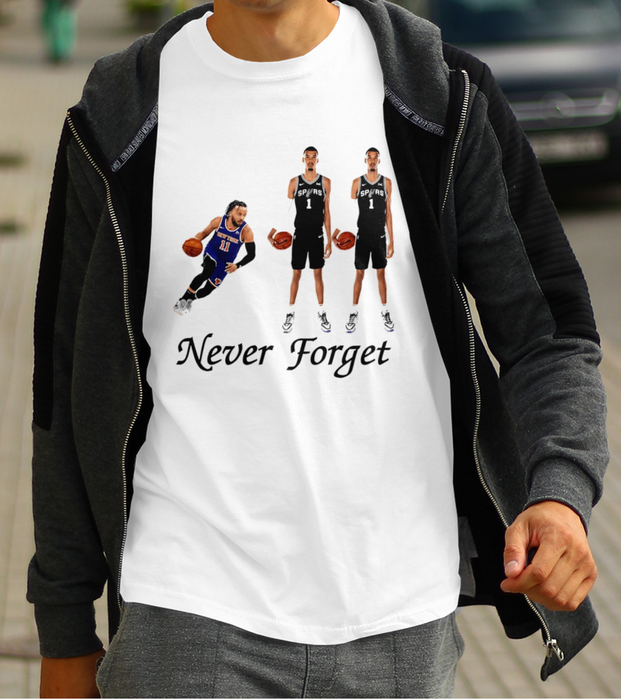 Jalen Brunson 11 Victor Wembanyama 1 Never Forget T-Shirt