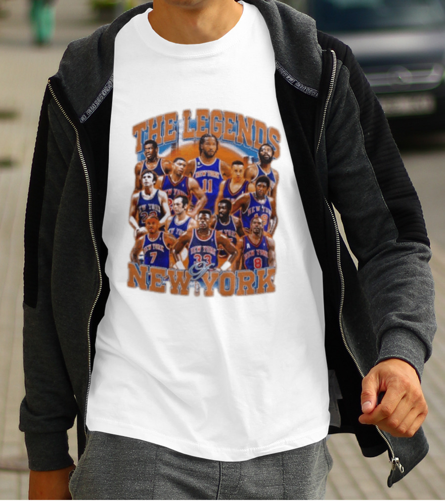 The Legends Of New York Basketball Collage T-Shirt